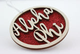 Alpha Phi - Laser Carved Ornament - 3" Round