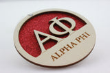 Alpha Phi - Laser Carved Ornament - 3" Round