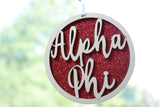 Alpha Phi - Laser Carved Ornament - 3" Round