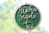 Alpha Sigma Tau - Laser Carved Ornament - 3" Round