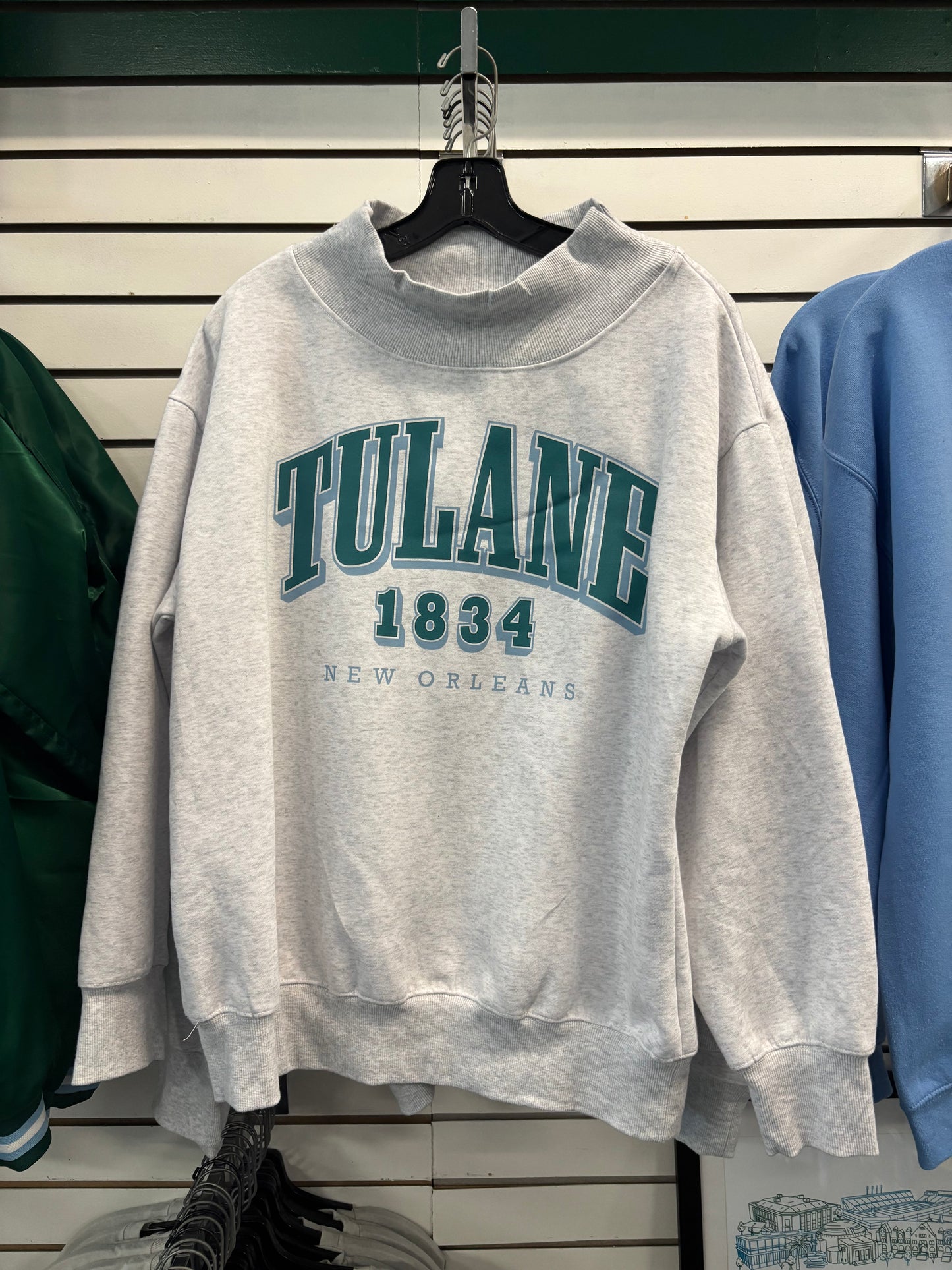 Tulane 1834 Mock Neck Sweatshirt