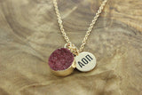 Alpha Omicron Pi Sisterhood Druzy Necklace