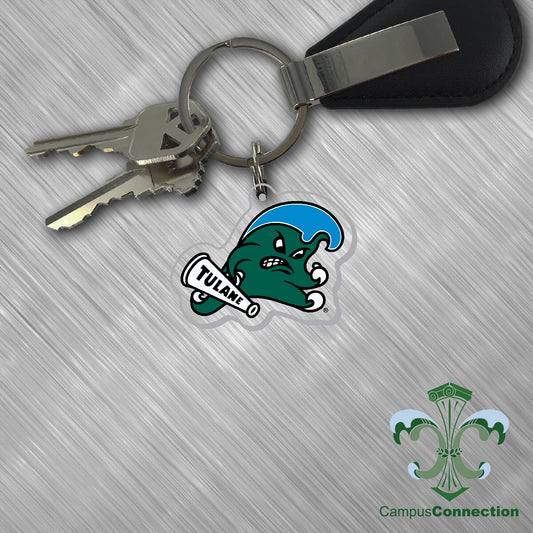 Tulane Angry Wave Acrylic Keychain