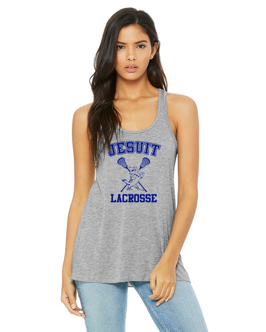 Jesuit Lacrosse Flowy Racerback Tank - Athletic Heather
