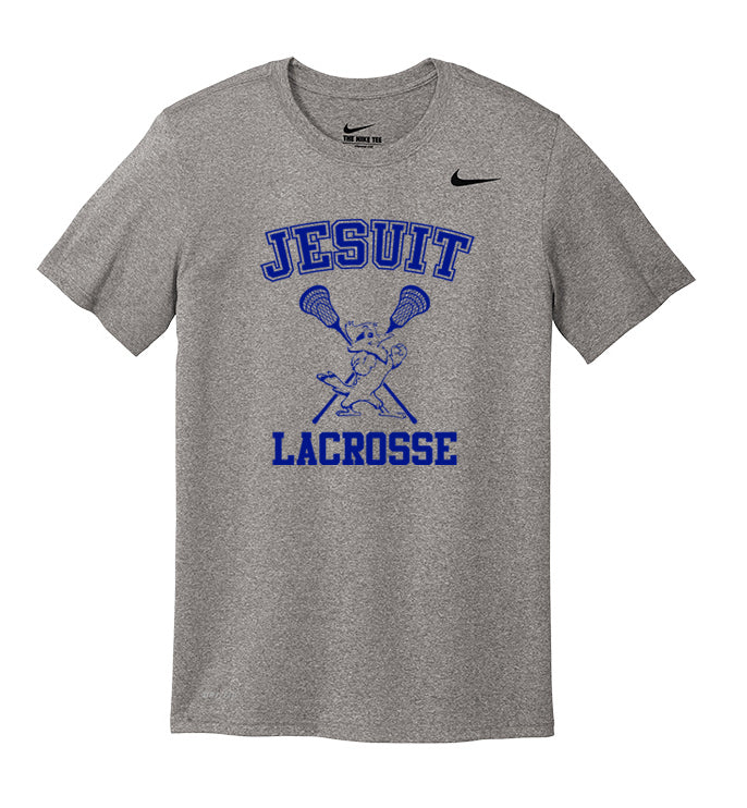 Jesuit Lacrosse Nike Legend DriFit Short Sleeve T-Shirt - Carbon Heather