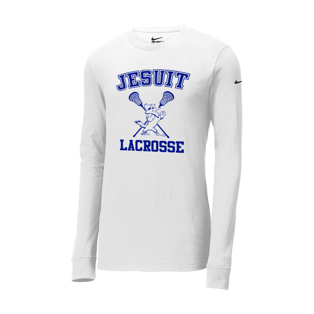 Jesuit Lacrosse Nike Core Cotton Long Sleeve T-Shirt - White