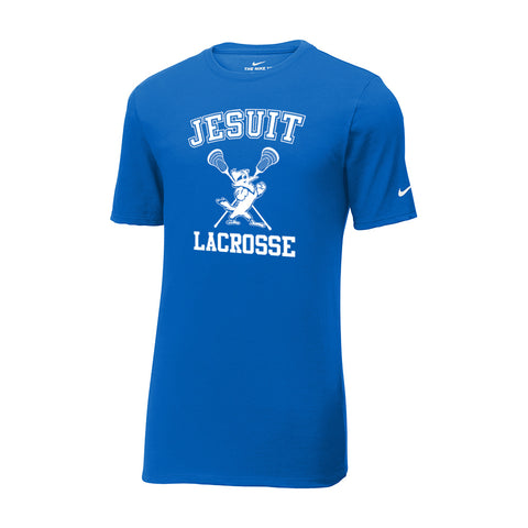 Jesuit Lacrosse Nike Core Cotton T-Shirt - Blue
