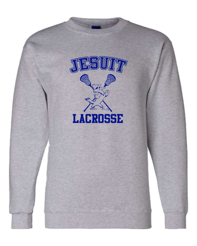 Jesuit Lacrosse Jayson Champion Crewneck Sweatshirt - Light Steel