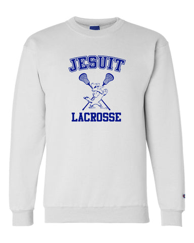 Jesuit Lacrosse Jayson Champion Crewneck Sweatshirt - White
