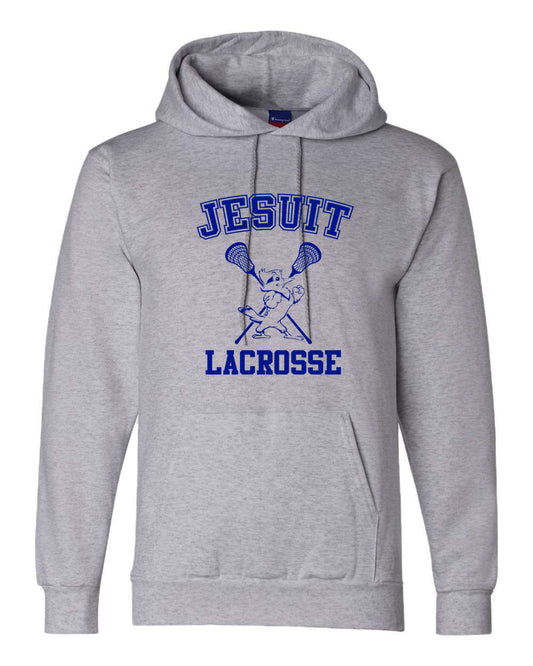 Jesuit Lacrosse Jayson Champion Hooded Sweatshirt - Light Steel