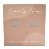 Delta Delta Delta White Gold Plated Stud Earrings