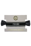 Sigma Sigma Sigma Woven Bracelet, Black and White Design