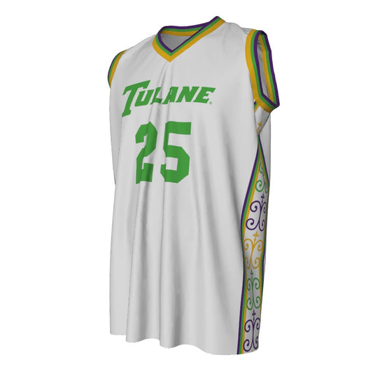 Tulane Replica NIL Basketball Jersey - 2025 Mardi Gras White