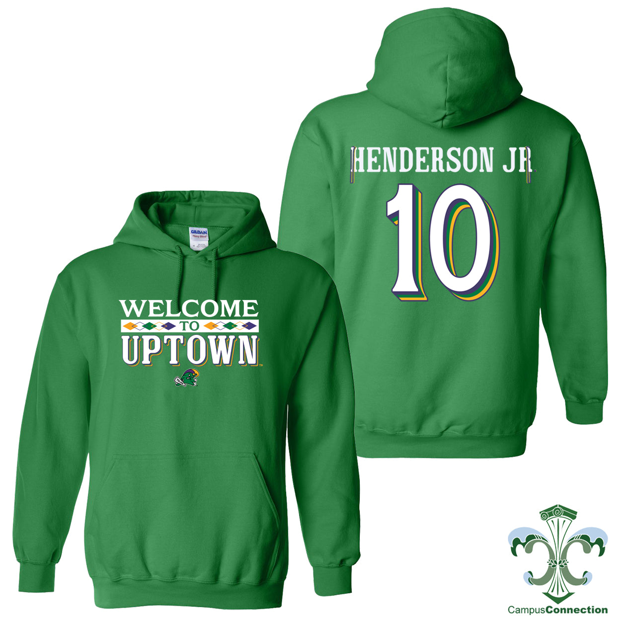 Tulane Football NIL Player Mardi Gras Edition Hooded Sweatshirt