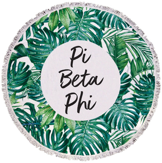 Pi Beta Phi Palm Leaf Fringe Towel Blanket