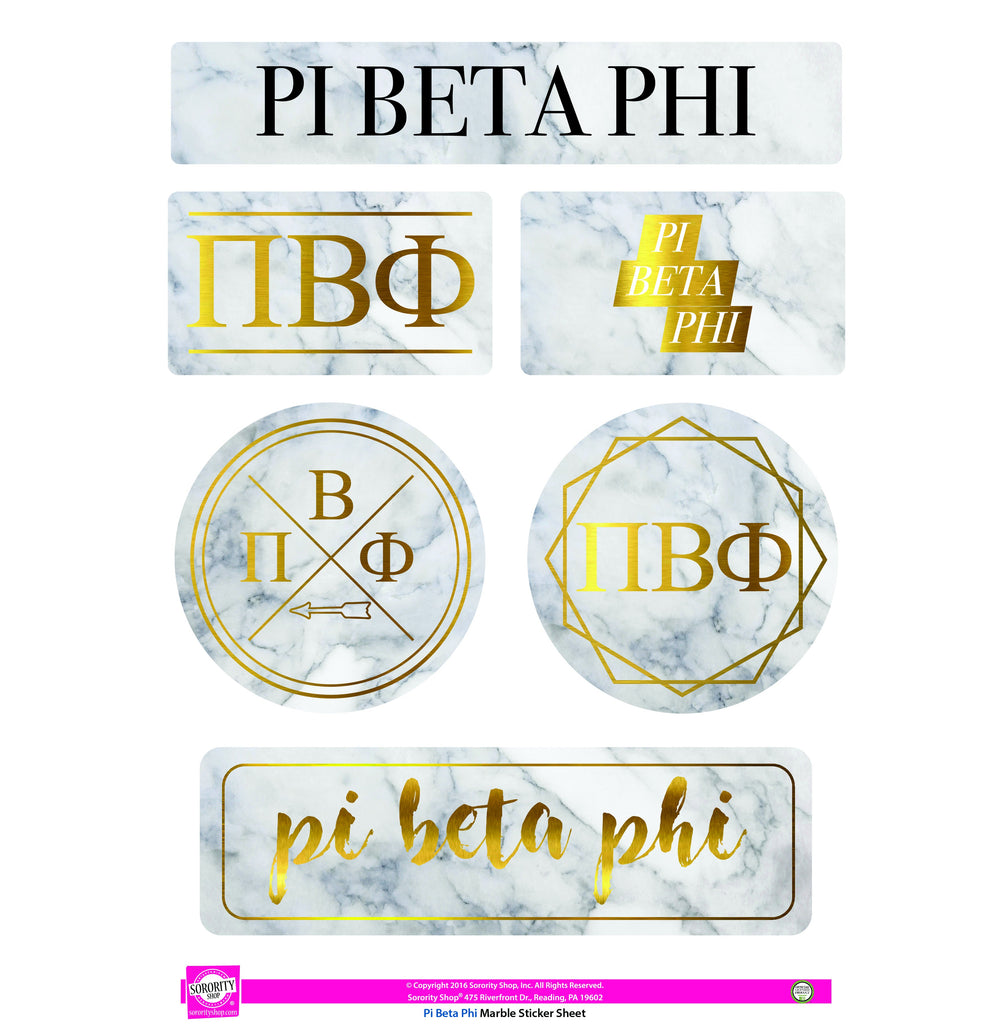 Pi Beta Phi Marble Sticker Sheet