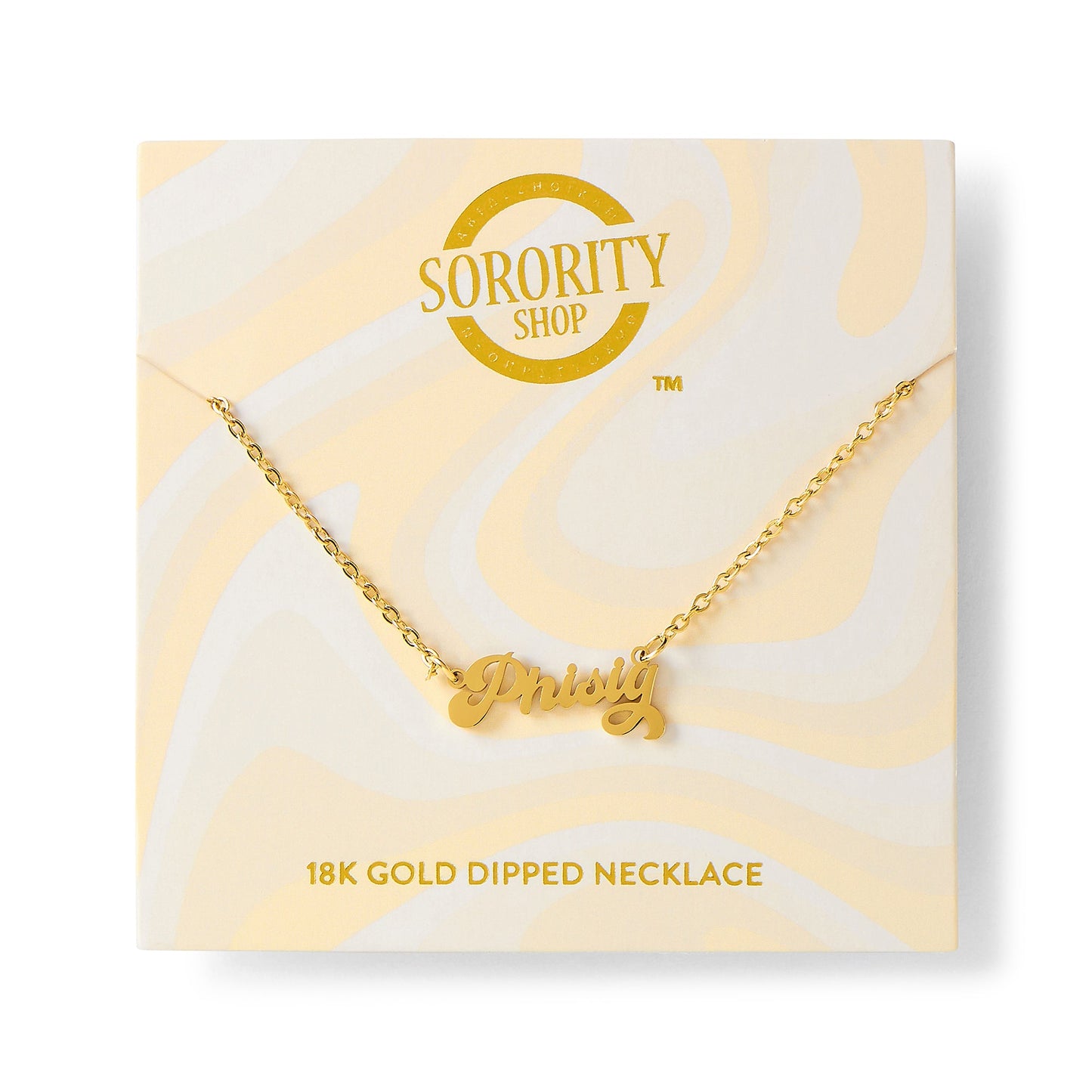 Phi Sigma Sigma Retro Design Necklace