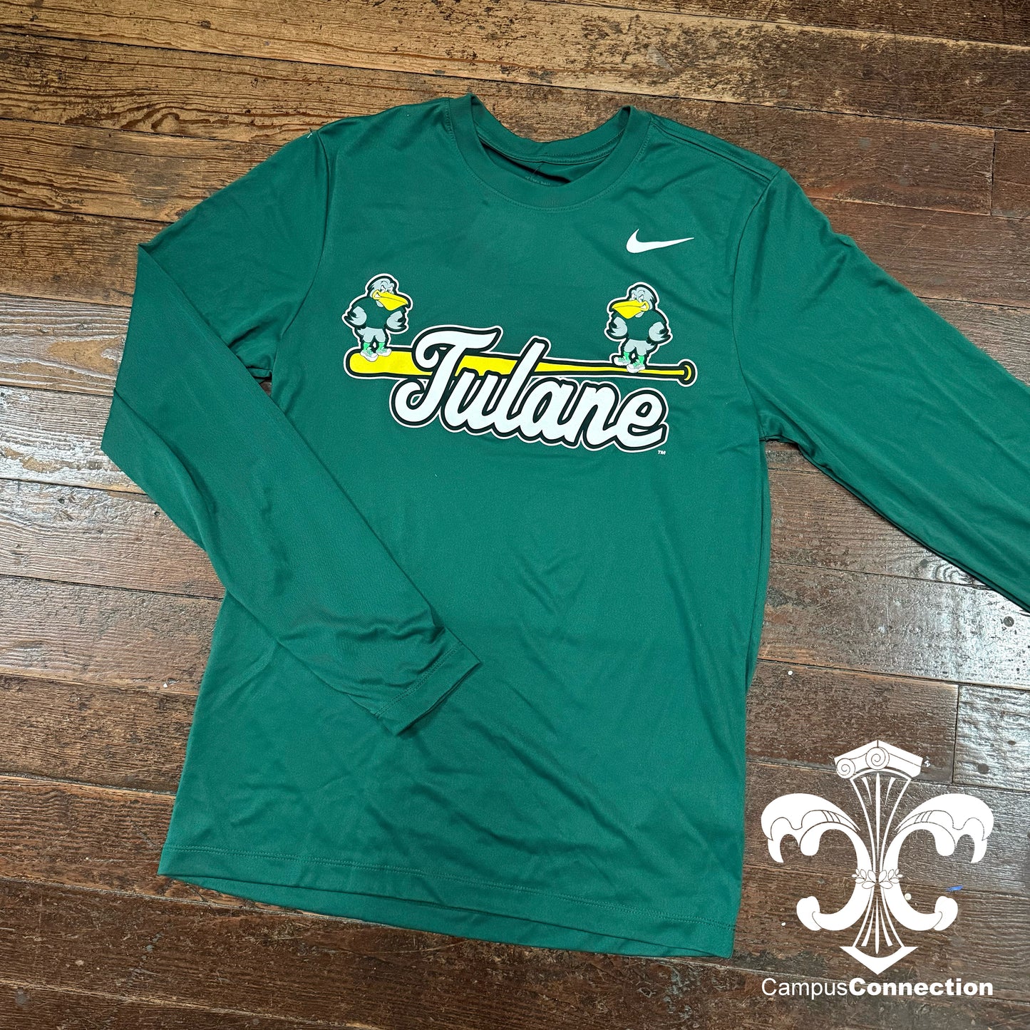 Tulane Slugger Bird Nike Legend Long Sleeve T-Shirt