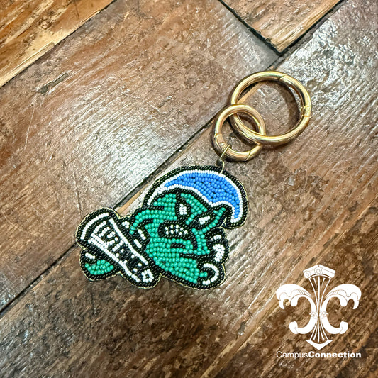 Beaded Angry Wave Purse Charm Keyring