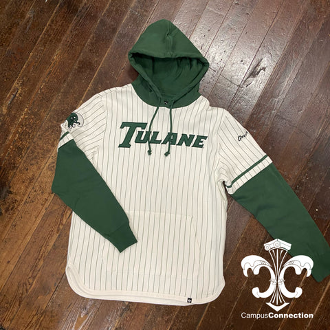 Tulane Pinstripe Jersey Hooded Sweatshirt