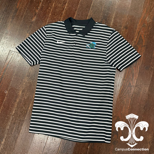 Tulane Angry Wave Nike Victory Stripe Polo - Black/White