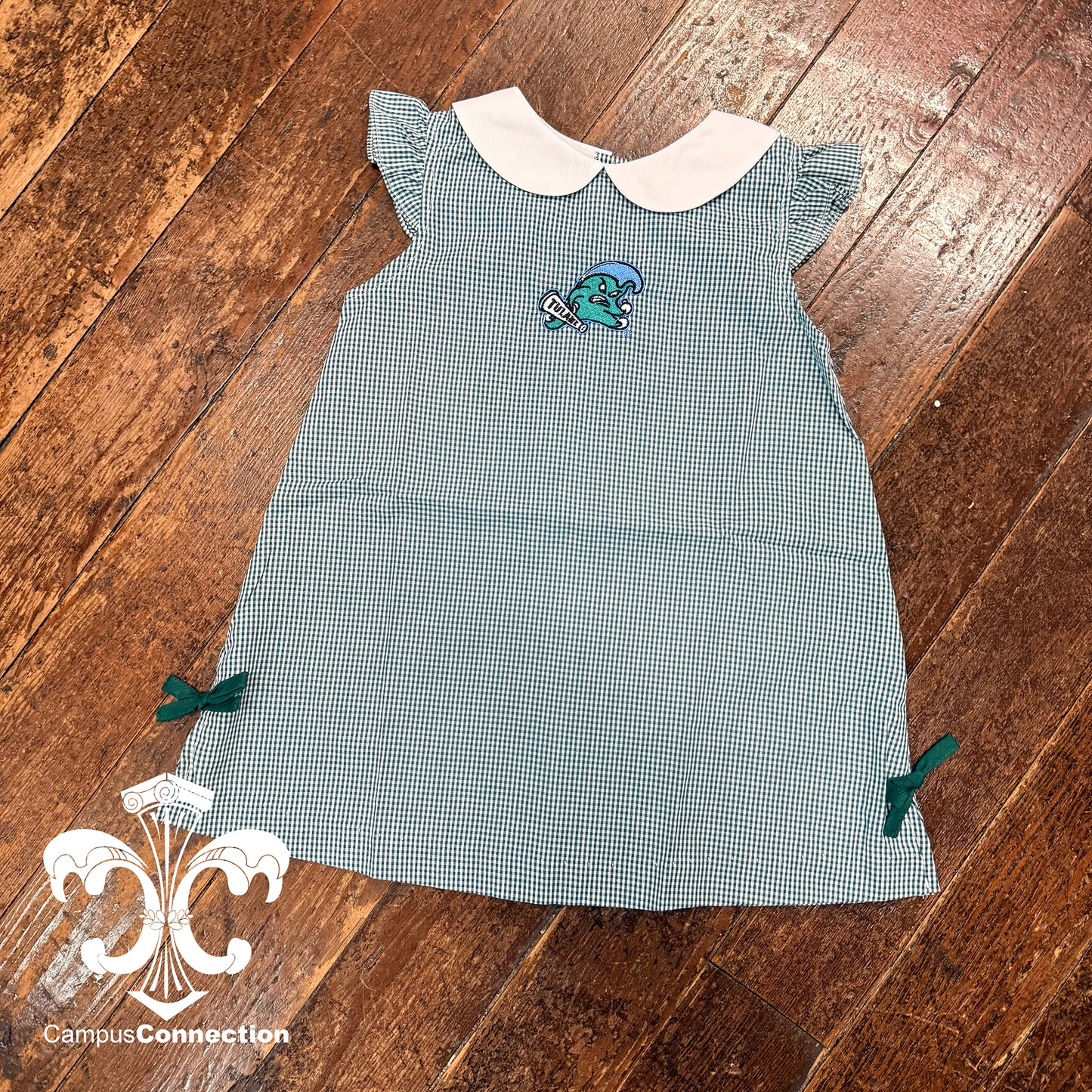 Tulane Toddler Ella Gingham A Line Dress