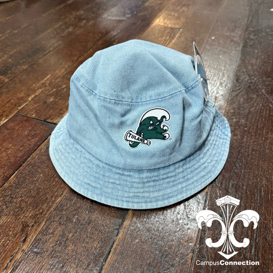 Tulane Angry Wave Denim Bucket Hat