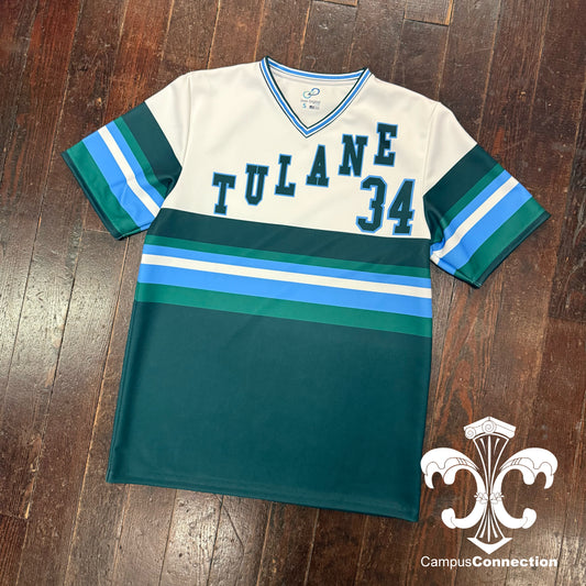 Tulane Retro Stripe Baseball Jersey