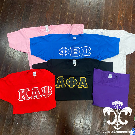 Sewn Letter Jersey Shirt