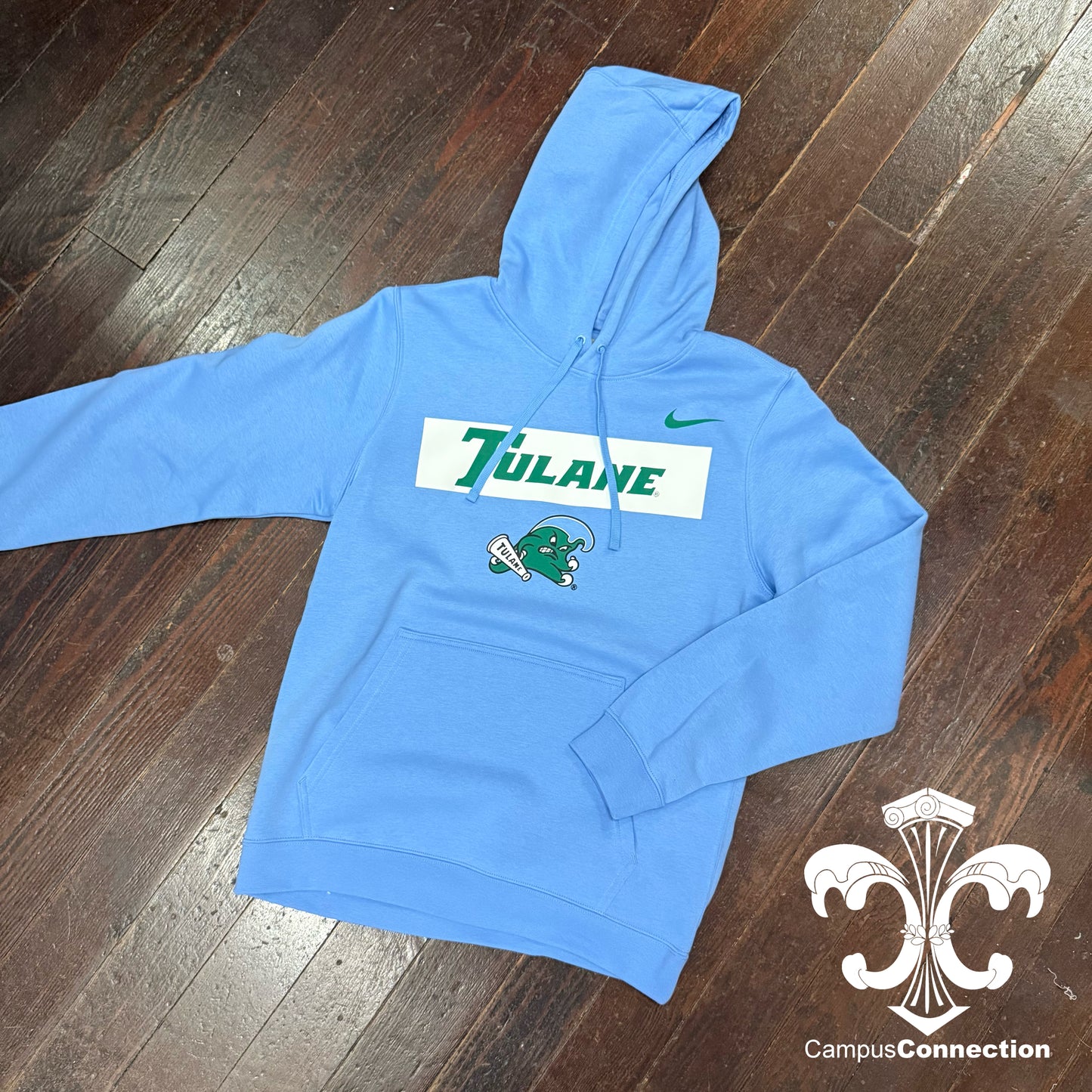 Tulane Nike Wordmark Box Hooded Sweatshirt