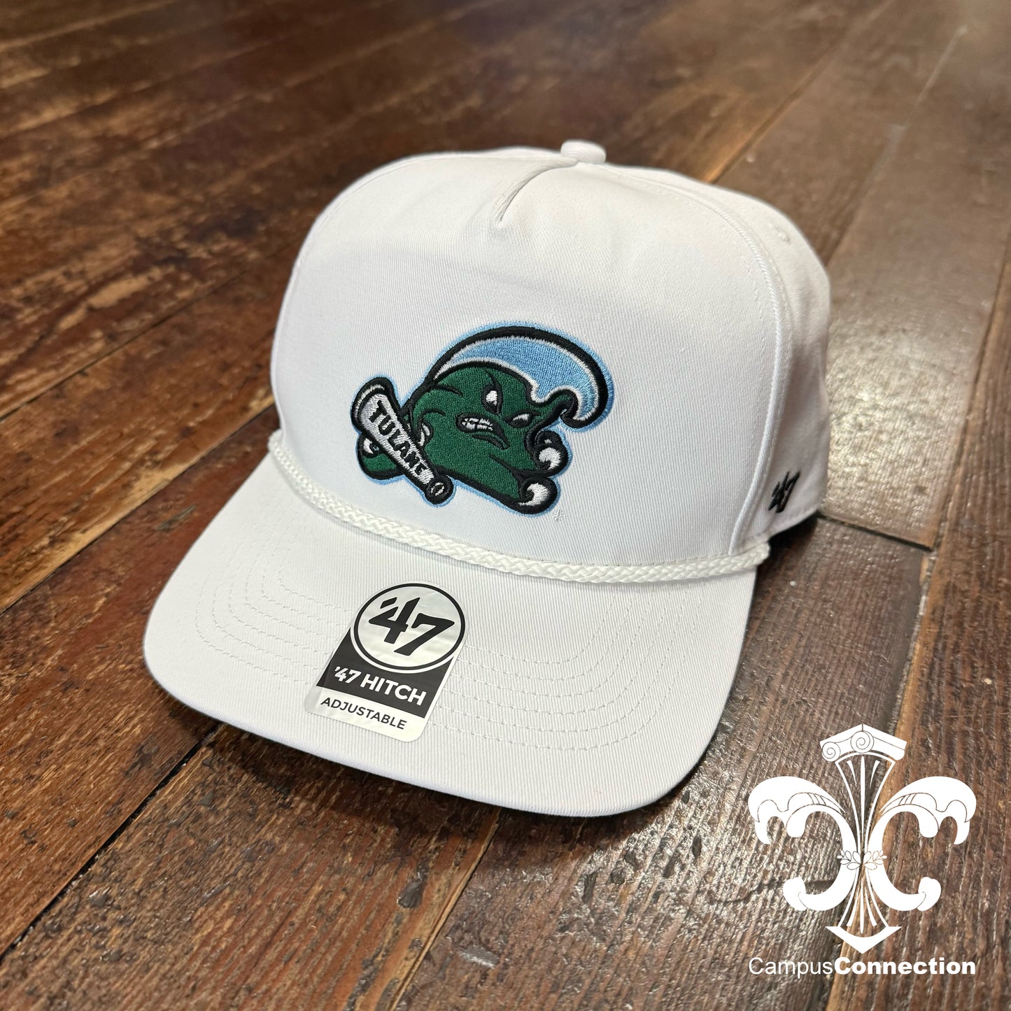 Tulane All White Hitch Rope Hat