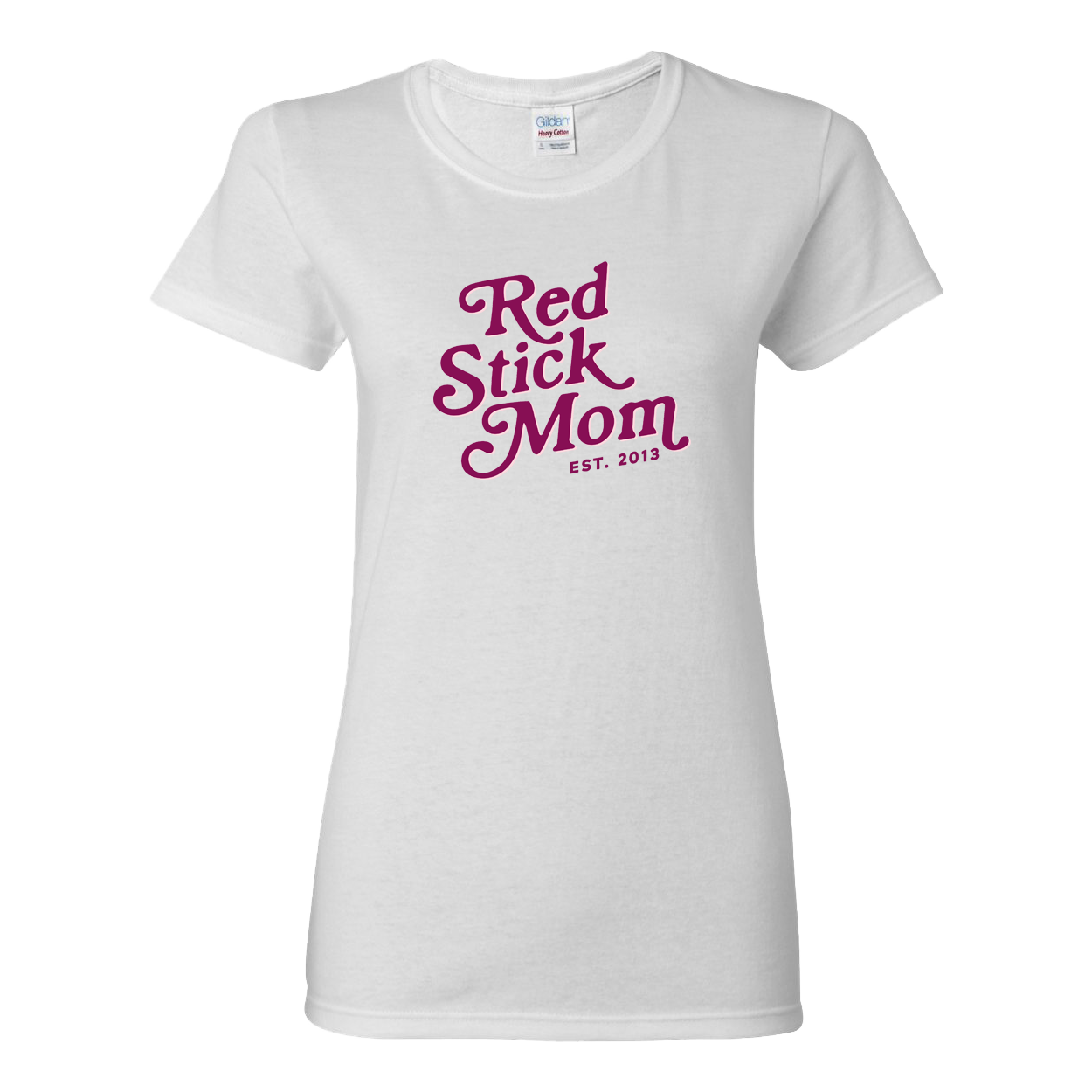 Red Stick Mom Women's Cotton T-Shirt - White
