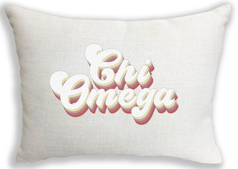 Chi Omega Retro Throw Pillow