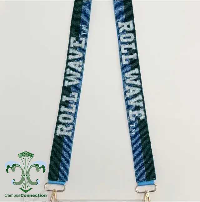 Roll Wave Striped Beaded Purse Strap