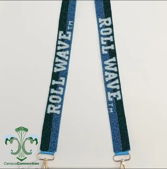 Roll Wave Striped Beaded Purse Strap