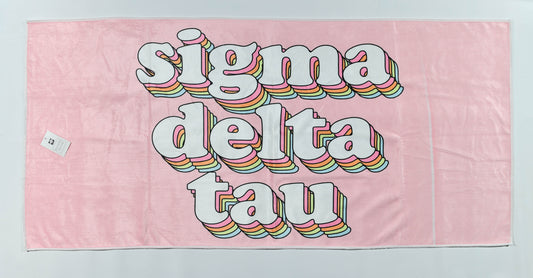 Sigma Delta Tau Plush Retro Beach Towel