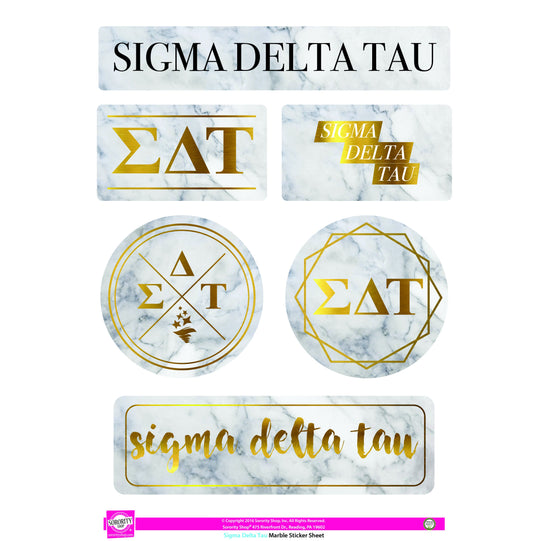 Sigma Delta Tau Marble Sticker Sheet