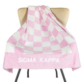 Sigma Kappa Blanket - Thick Checkered Sherpa Blanket