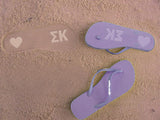 Sigma Kappa Flip Flops, With Greek Letter Cutouts