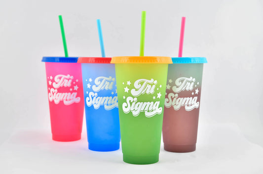 Sigma Sigma Sigma Color Changing Cups (Set of 4)