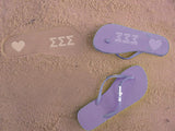 Sigma Sigma Sigma Flip Flops, With Greek Letter Cutouts