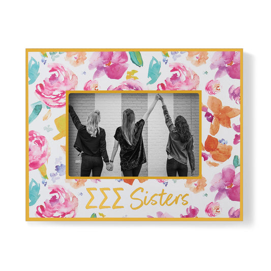 Sigma Sigma Sigma Picture Frame – Wooden Picture Frame for 4" X 6" Pictures