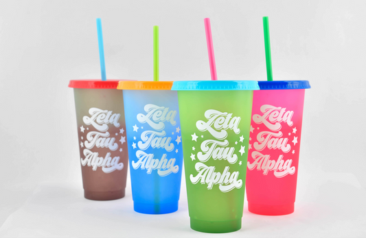 Zeta Tau Alpha Color Changing Cups (Set of 4)