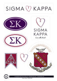 Sigma Kappa Sorority Sticker Sheet- Brand Focus