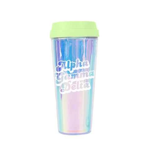 Alpha Gamma Delta Retro Style Sorority Tumbler