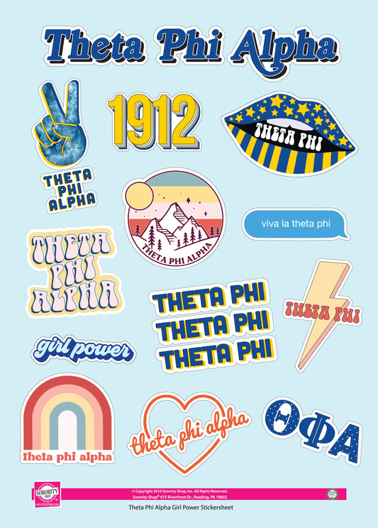 Theta Phi Alpha Girl Power Sticker Sheet