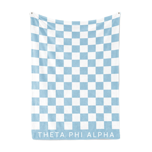 Theta Phi Alpha Blanket - Thick Checkered Sherpa Blanket