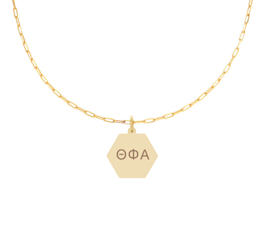 Theta Phi Alpha Paperclip Necklace with Sorority Pendant