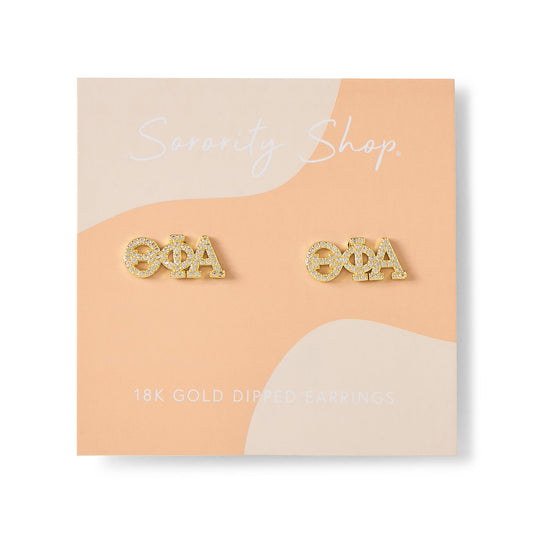 Theta Phi Alpha 18k Gold Plated Stud Earrings