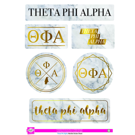 Theta Phi Alpha Marble Sticker Sheet